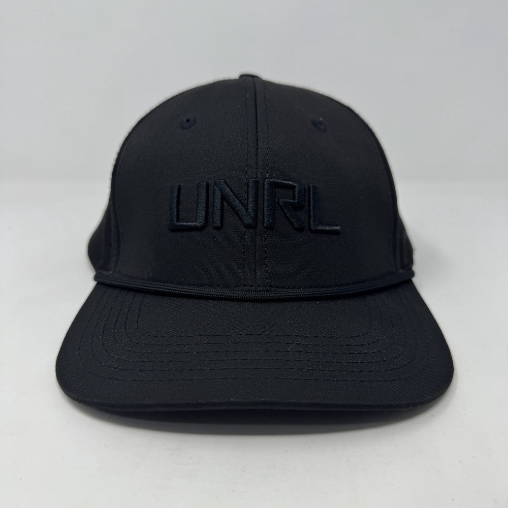 UNRL Vented Rope Snapback Hat Black OSFA Golf Athletic Cap